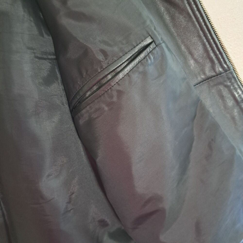 Men's Black Leather Zip Front Vest - Classic Utility Style - Picture 16 of 16